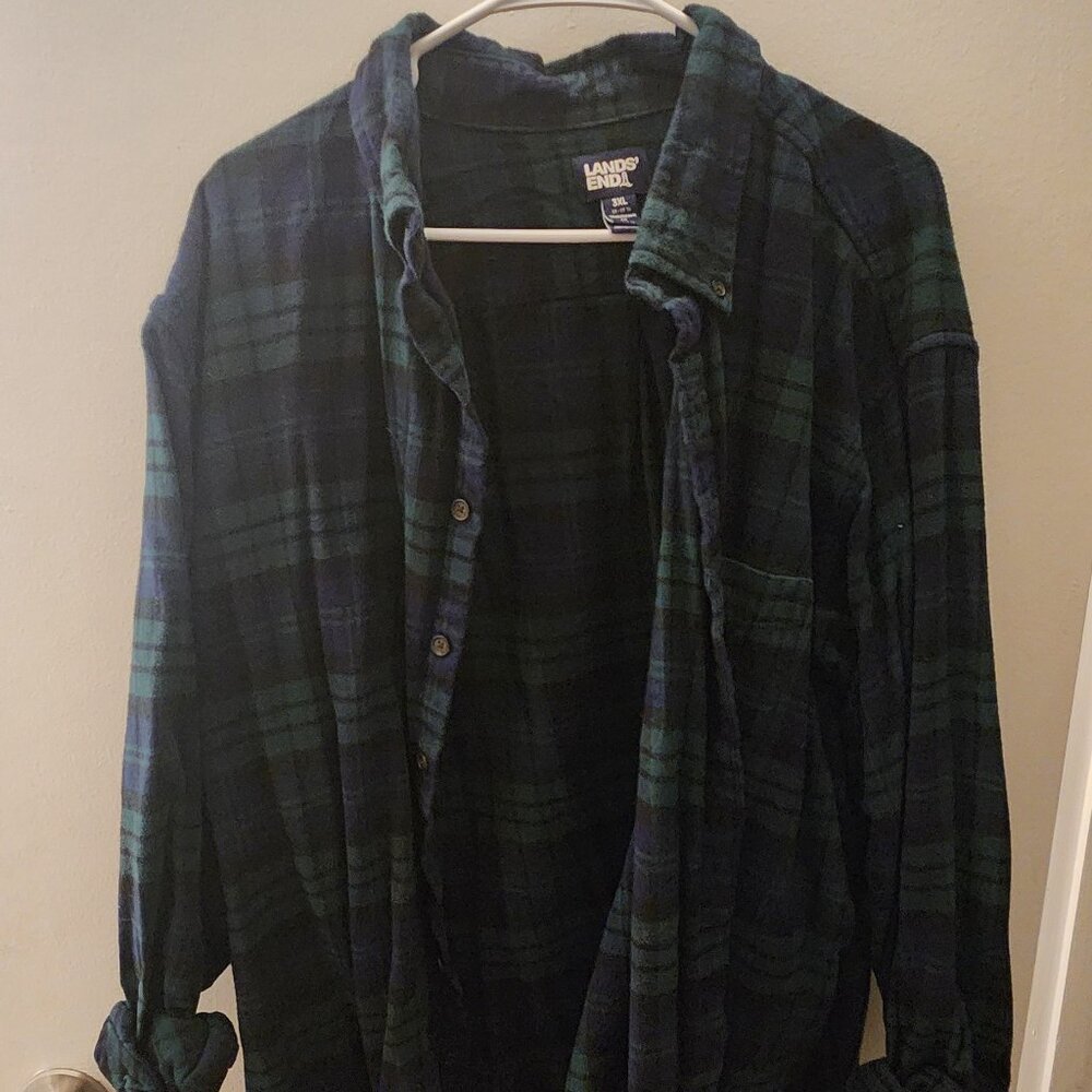 Lands' End Cotton Casual Button-Down Shirts for Men